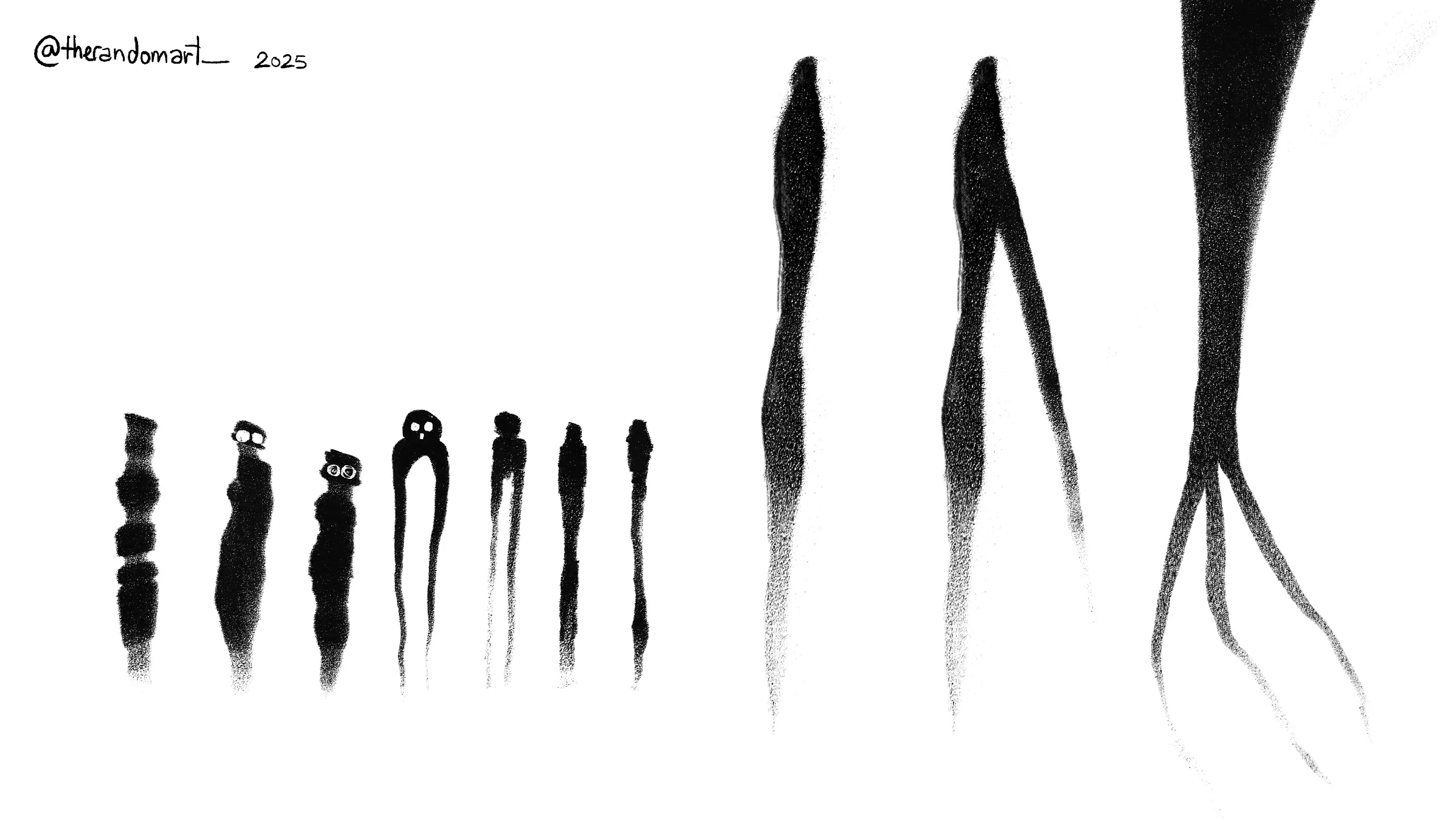 Black silhouette studies of characters (placeholder)